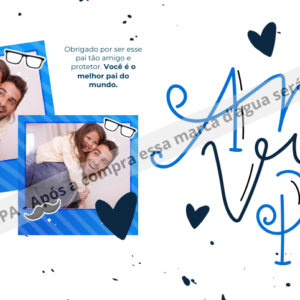 🌟Amo Você, Pai - Azul e Branco🌟