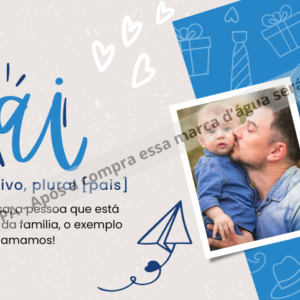 🌟Dia dos pais fotográfico ilustrativo em azul e cinza🌟