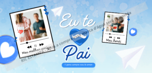 Feliz dia dos pais com foto azul aquarela - cód. 112