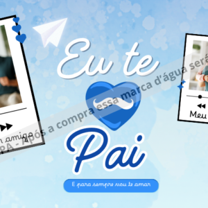 🌟Feliz dia dos pais com foto azul aquarela🌟