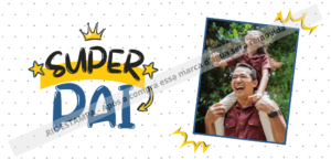 Presente para o pai com foto ilustrado alegre azul e amarelo - cód. 115